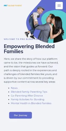 Pré-visualização do site Pro Blend Parent, meio de Estados Unidos para artigos patrocinados