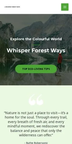 Vista previa del sitio Whisper Forest Ways, medio de Estados Unidos para artículos patrocinados