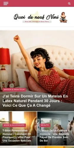 Anteprima del sito Quoi de neuf Nini, media di Francia per articoli sponsorizzati
