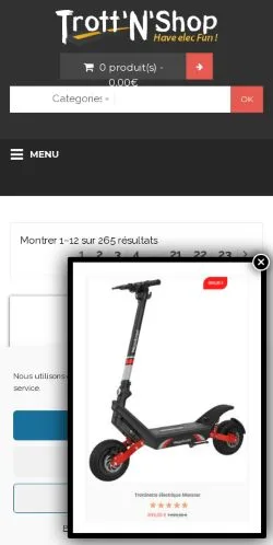 Vista previa del sitio Trott'n'Shop, medio de Francia para artículos patrocinados