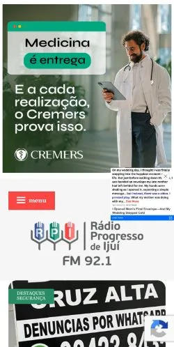Anteprima del sito Rádio Progresso de Ijuí, media di Brasile per articoli sponsorizzati