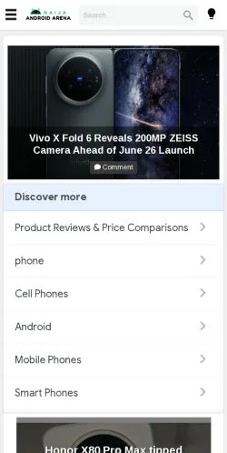 Vista previa del sitio Naija Android Arena, medio de Estados Unidos para artículos patrocinados