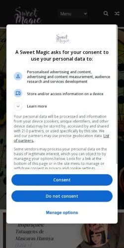 スポンサード記事向けのブラジルメディア、Sweet Magicのサイトプレビュー