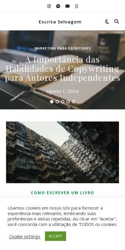 스폰서 기사용 브라질 매체 Escrita Selvagem 사이트 미리보기