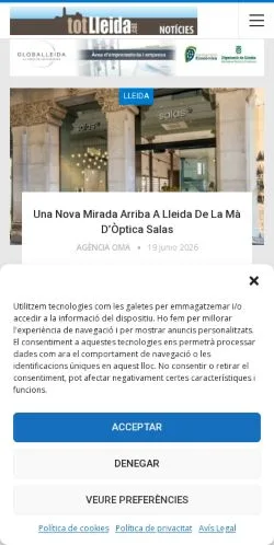 Anteprima del sito Totlleida, media di Spagna per articoli sponsorizzati