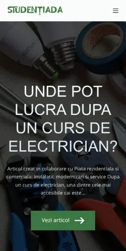 Pré-visualização do site Studențiada -, meio de Romênia para artigos patrocinados