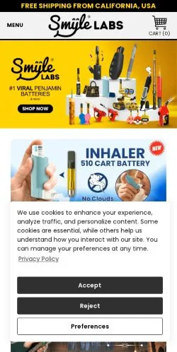 スポンサード記事向けのアメリカ合衆国メディア、Smyle Labsのサイトプレビュー