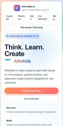 Podgląd witryny Aiforkids, medium z kraju Indie do artykułów sponsorowanych