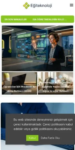 Anteprima del sito Eğiteknoloji, media di Turchia per articoli sponsorizzati