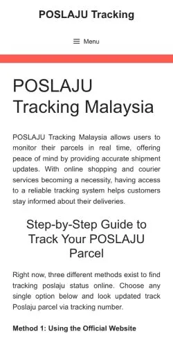 Podgląd witryny Poslaju Malaysia Tracking Parcel, medium z kraju Stany Zjednoczone do artykułów sponsorowanych