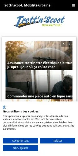 スポンサード記事向けのフランスメディア、Trott'n'Scootのサイトプレビュー