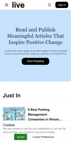 Forhåndsvisning af LivePositively, medie fra USA til sponsorerede artikler