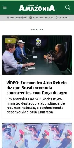 Anteprima del sito Diário da Amazônia, media di Brasile per articoli sponsorizzati