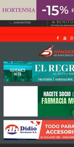 Anteprima del sito Ayacucho al Día, media di Argentina per articoli sponsorizzati