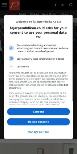 Anteprima del sito Fajar Pendidikan, media di Indonesia per articoli sponsorizzati