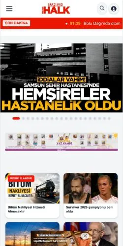 Pré-visualização do site Samsun Halk Gazetesi, meio de Turquia para artigos patrocinados