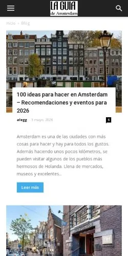 Podgląd witryny La Guía de Amsterdam, medium z kraju Hiszpania do artykułów sponsorowanych