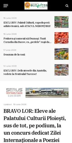 스폰서 기사용 루마니아 매체 Prahova Business 사이트 미리보기