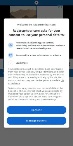 スポンサード記事向けのインドネシアメディア、Radarsumbarのサイトプレビュー