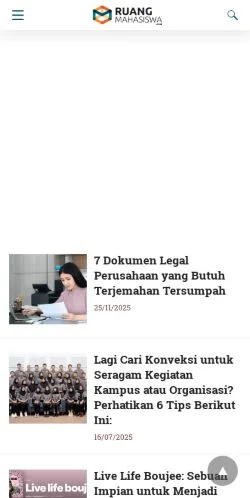 Anteprima del sito Ruang Mahasiswa, media di Stati Uniti per articoli sponsorizzati