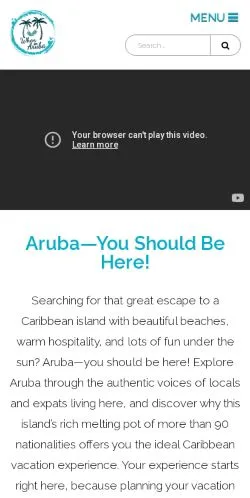 Preview of the When In Aruba website, a media outlet in United States for sponsored articles