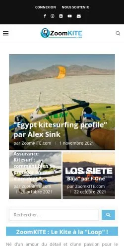 Förhandsvisning av webbplatsen ZoomKITE, medium i Frankrike för sponsrade artiklar