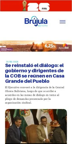 Anteprima del sito Brújula Digital, media di Spagna per articoli sponsorizzati