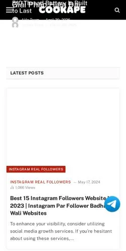 Preview of the Cookape website, a media outlet in United States for sponsored articles