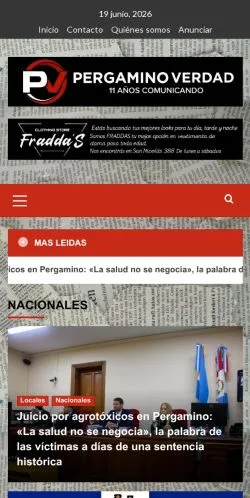 Anteprima del sito Pergamino Verdad, media di Argentina per articoli sponsorizzati