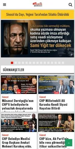 Anteprima del sito Uşak Haber Merkezi, media di Turchia per articoli sponsorizzati
