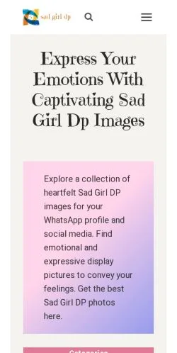 Podgląd witryny Sad Girl DP, medium z kraju Stany Zjednoczone do artykułów sponsorowanych