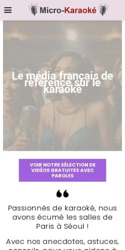 Anteprima del sito Micro-Karaoké, media di Francia per articoli sponsorizzati