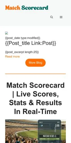 스폰서 기사용 미국 매체 Match Scorecard 사이트 미리보기
