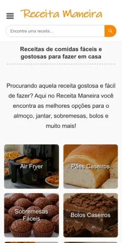 Anteprima del sito Receita Maneira, media di Brasile per articoli sponsorizzati