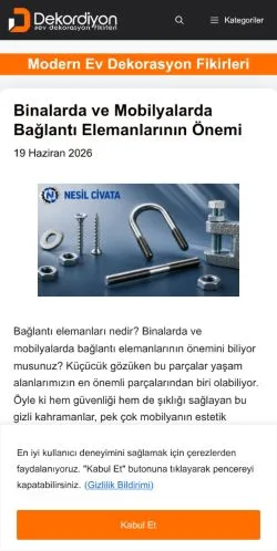Anteprima del sito Dekordiyon, media di Turchia per articoli sponsorizzati