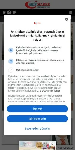 Anteprima del sito Akis Haber Denizli, media di Turchia per articoli sponsorizzati