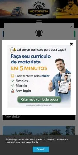 Anteprima del sito Clube do Motorista, media di Brasile per articoli sponsorizzati