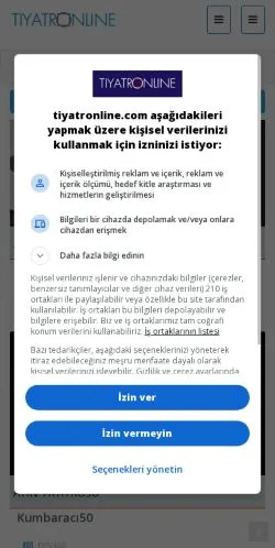 Vorschau der Website Tiyatronline, Medium aus Türkei für gesponserte Artikel