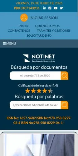 Forhåndsvisning av nettstedet Notinet, medium fra Spania for sponsede artikler