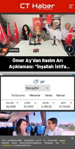 Vista previa del sitio Nevşehir Haberleri, medio de Turquía para artículos patrocinados