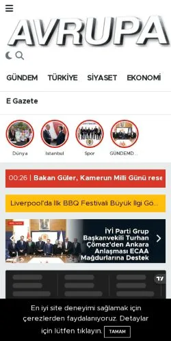 Podgląd witryny Avrupa Gazete, medium z kraju Wielka Brytania do artykułów sponsorowanych