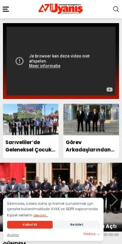 스폰서 기사용 튀르키예 매체 Karaman Uyanış 사이트 미리보기