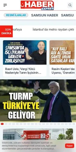 Anteprima del sito Haber Expres, media di Turchia per articoli sponsorizzati