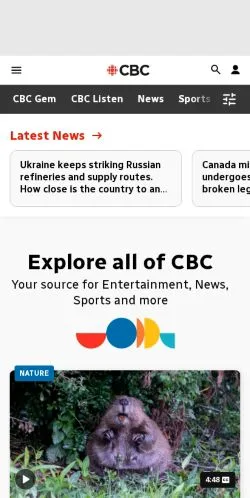 Vorschau der Website CBC, Medium aus Kanada für gesponserte Artikel