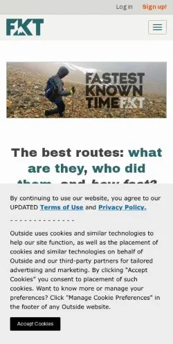 Aperçu du site Fastest Known Time, média de États-Unis pour articles sponsorisés