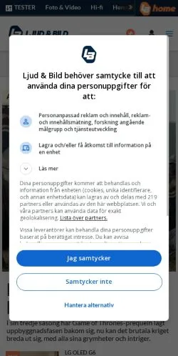 Anteprima del sito Ljud & Bild, media di Svezia per articoli sponsorizzati