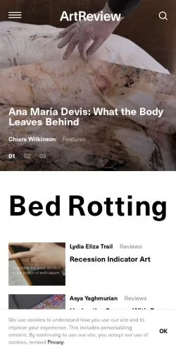 Aperçu du site ArtReview, média de États-Unis pour articles sponsorisés