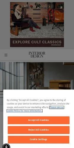 Preview of the Interior Design website, a media outlet in United States for sponsored articles