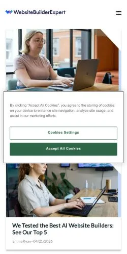 スポンサード記事向けのアメリカ合衆国メディア、Website Builder Expertのサイトプレビュー