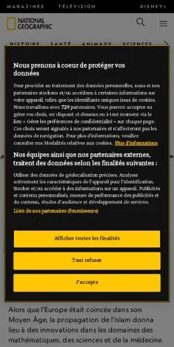 Anteprima del sito National Geographic, media di Francia per articoli sponsorizzati